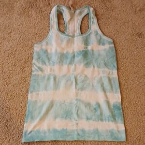 Lululemon Athletica Green and White Racerback Tank